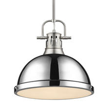  3604-L PW-CH - Duncan Large Pendant with Rod